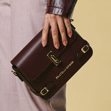 Mirella (eggplant) - Italian calf leather women's crossbody bag (with shoulder strap)