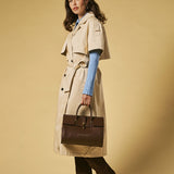 Oriana (brown) - Italian calf leather women's handbag (with shoulder strap)