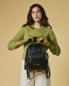 Martina (black) - Italian calf leather women's backpack
