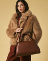 Cecilia (brown) - Italian calf leather women's handbag (with shoulder strap)