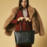 Simona (black) - Italian calf leather women's shoulder bag