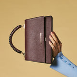Federica (eggplant) - Italian calf leather women's crossbody bag (with shoulder strap)