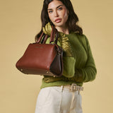 Zita (brown) - Italian calf leather women's handbag (with shoulder strap)
