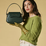 Ottavia (green) - Italian calf leather women's crossbody bag (with shoulder strap)