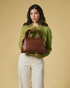 Zita (brown) - Italian calf leather women's handbag (with shoulder strap)