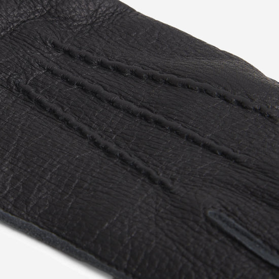 Vittoria (black) - Italian gloves made of American deerskin leather with cashmere lining - Leather Gloves Online - Luxury Leather Gloves - 4