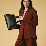 Zita (black) - Italian calf leather women's handbag (with shoulder strap)