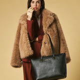 Simona (black) - Italian calf leather women's shoulder bag