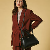 Zita (black) - Italian calf leather women's handbag (with shoulder strap)