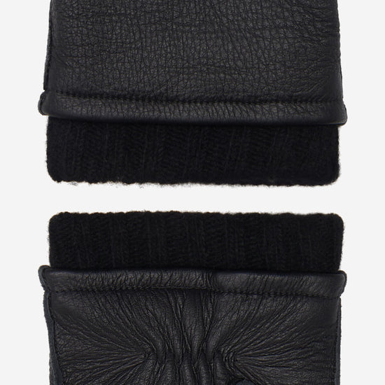 Vittoria (black) - Italian gloves made of American deerskin leather with cashmere lining - Leather Gloves Online - Luxury Leather Gloves - 6