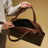 Zita (brown) - Italian calf leather women's handbag (with shoulder strap)