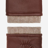 Vittoria (brown) - Italian gloves made of American deerskin leather with cashmere lining