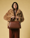 Cecilia (brown) - Italian calf leather women's handbag (with shoulder strap)