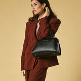 Zita (black) - Italian calf leather women's handbag (with shoulder strap)
