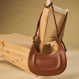 Ornella (cognac) - Italian calf leather women's crossbody bag (with shoulder strap)