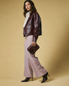 Mirella (eggplant) - Italian calf leather women's crossbody bag (with shoulder strap)