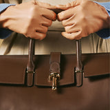 Oriana (brown) - Italian calf leather women's handbag (with shoulder strap)