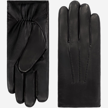Aldo (black) - Italian lambskin leather gloves with lambswool lining & touchscreen feature - Leather Gloves Online - Luxury Leather Gloves - 1