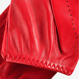 Alessa (red) - classic Italian lambskin leather driving gloves