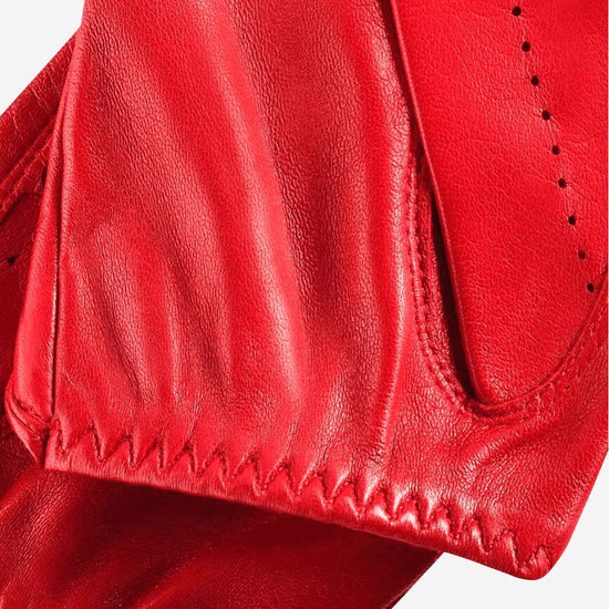 Alessa (red) - classic Italian lambskin leather driving gloves- Leather Gloves Online - Luxury Leather Gloves - 4