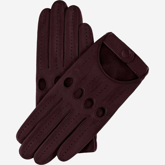 Alessa (oxblood) - classic Italian lambskin leather driving gloves - Leather Gloves Online - Luxury Leather Gloves - 1