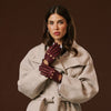 Alessa (oxblood) - Classic Italian lambskin leather driving gloves