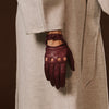 Alessa (oxblood) - Classic Italian lambskin leather driving gloves