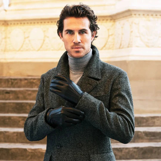 Black Leather Gloves Men