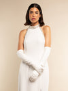 Angelina (white) - Italian silk lined 12-button length leather bridal / opera gloves - Leather Gloves Online - Luxury Leather Gloves - 3