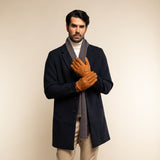 Suede Leather Gloves Cognac Men Angelo - Leather Gloves Online® - Luxury Leather Gloves - Made in Italy - 10