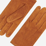 Angelo (cognac) - suede leather gloves with luxurious cashmere lining