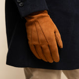 Suede Leather Gloves Cognac Men Angelo - Leather Gloves Online® - Luxury Leather Gloves - Made in Italy - 9