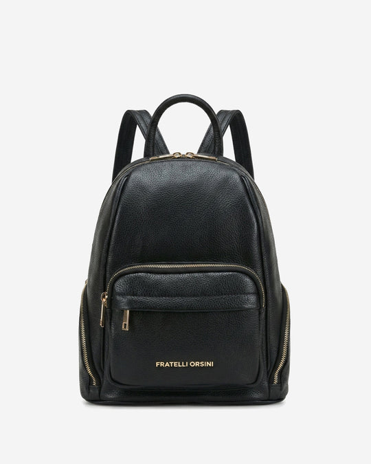 Martina (black) - Italian calf leather women's backpack
