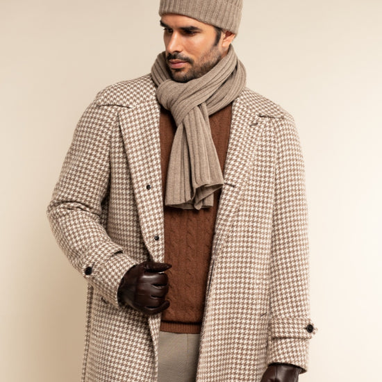 Milano (black) - 100% cashmere ribbed beanie (unisex)  - Leather Gloves Online - Luxury Beanie - 8