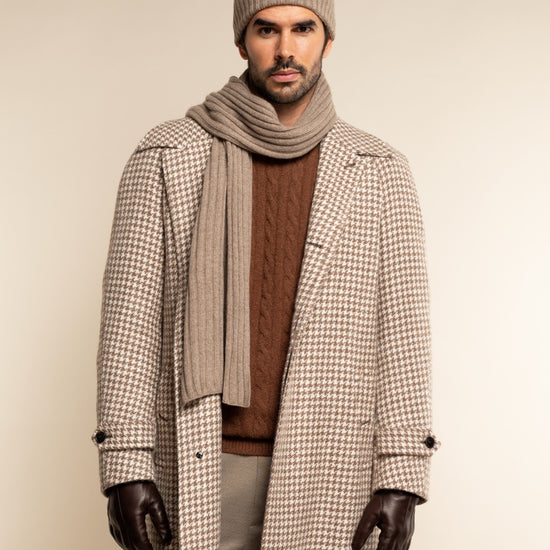 Milano (black) - 100% cashmere ribbed beanie (unisex)  - Leather Gloves Online - Luxury Beanie - 14