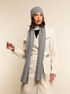 Milano (light grey) - 100% cashmere ribbed beanie (unisex)- Leather Gloves Online - Luxury Beanie - 14
