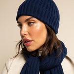 Cashmere Beanie Navy Blue Milano - Leather Gloves Online® - Luxury Leather Gloves - Made in Italy - 8