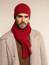 Milano (red) - 100% cashmere ribbed beanie (unisex) - Leather Gloves Online - Luxury Beanie - 10