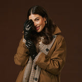 Bella (black) - Italian lambskin leather gloves with lambswool lining & touchscreen feature