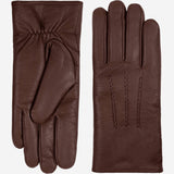 Benjamin (brown) – Thick goatskin leather gloves with warm lambswool lining & touchscreen feature