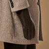 Benjamin (brown) – Thick goatskin leather gloves with warm lambswool lining & touchscreen feature
