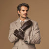 Benjamin (brown) – Thick goatskin leather gloves with warm lambswool lining & touchscreen feature
