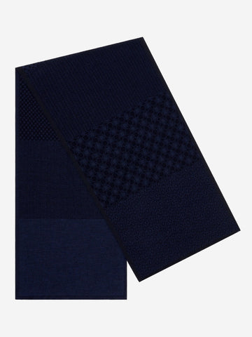 Bruno (blue) - warm and soft Italian scarf from wool blend - Leather Gloves Online - Luxury Silk Scarf - 1