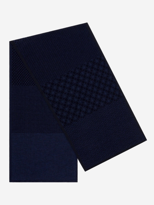 Bruno (blue) - warm and soft Italian scarf from wool blend - Leather Gloves Online - Luxury Silk Scarf - 1