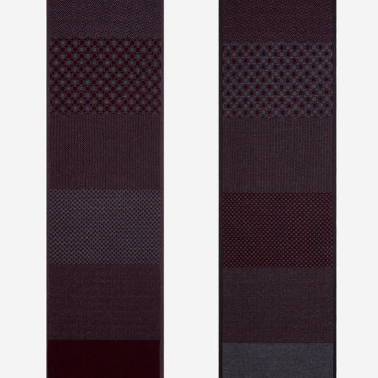 Bruno (grey/red) - warm and soft Italian scarf from wool blend - Leather Gloves Online - Luxury Silk Scarf - 3