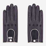 CD4050 (black/white) - Women’s Italian lambskin driving gloves with contrast trim