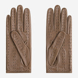 CD4378 (camel) - Women's sporty Italian leather driving gloves