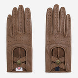 CD4378 (camel) - Women's sporty Italian leather driving gloves