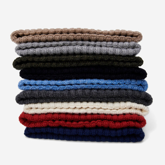 Milano (black) - 100% cashmere ribbed beanie (unisex)  - Leather Gloves Online - Luxury Beanie - 6
