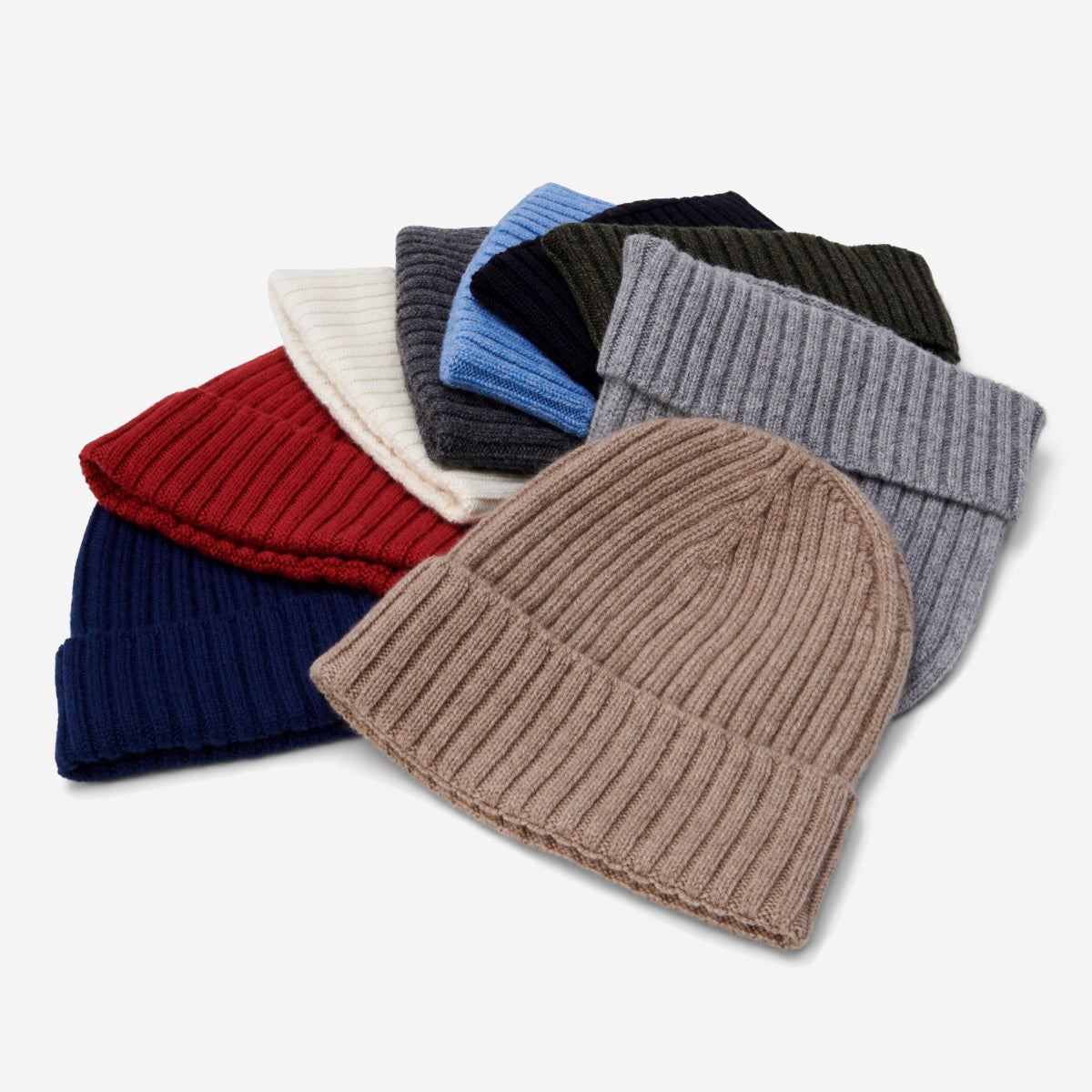 Milano (red) - 100% cashmere ribbed beanie (unisex) - Leather Gloves Online - Luxury Beanie - 5